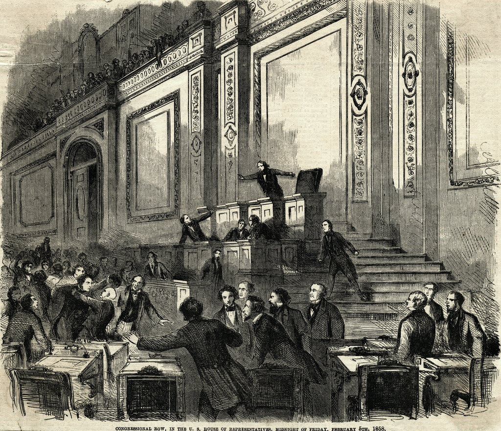 Detail of Illustration of Argument at House of Representatives by Anonymous