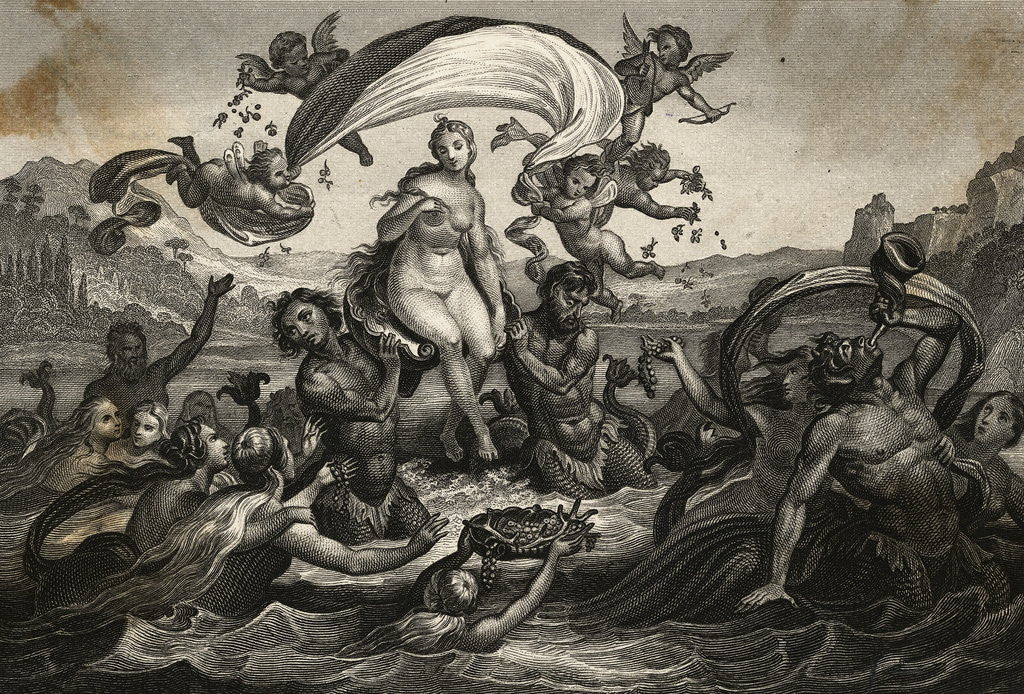 Detail of Goddess Venus Being Worshipped on Water by Corbis