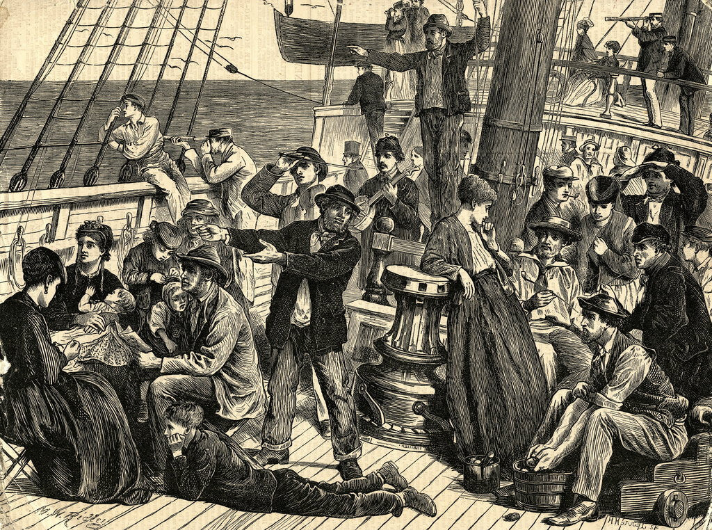 Detail of Emigrants on Shipdeck by Anonymous
