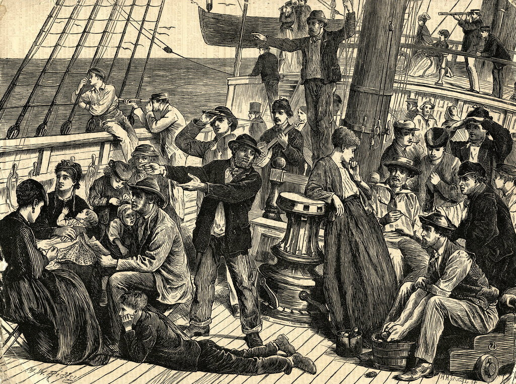 Detail of Emigrants on Shipdeck by Corbis