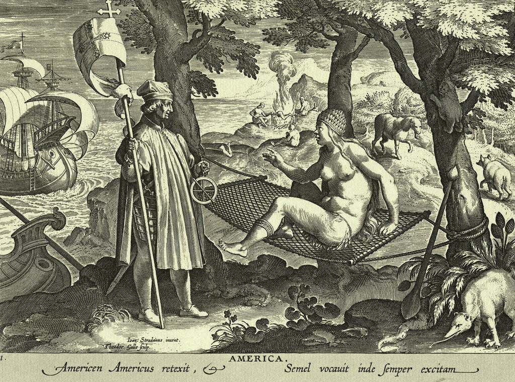 Detail of Scene from America Discoveries by Anonymous