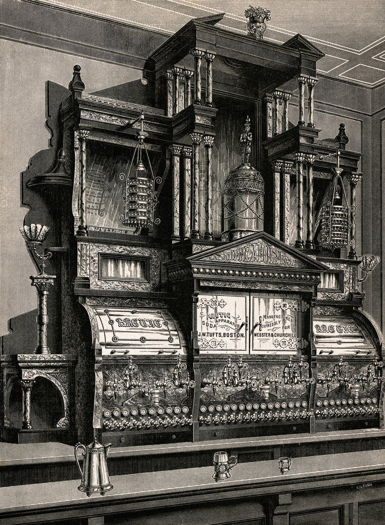 Detail of Early Soda Fountain Machine by Corbis
