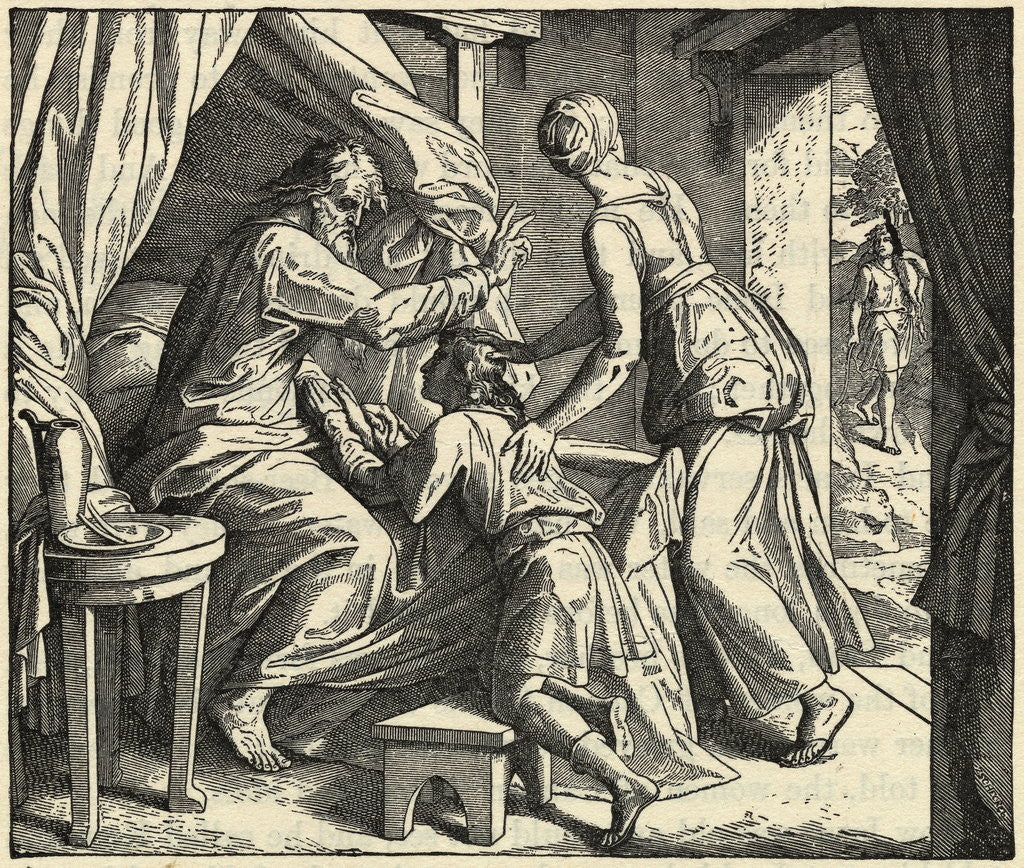 Detail of Jacob Taking Blessing from Esau by Anonymous