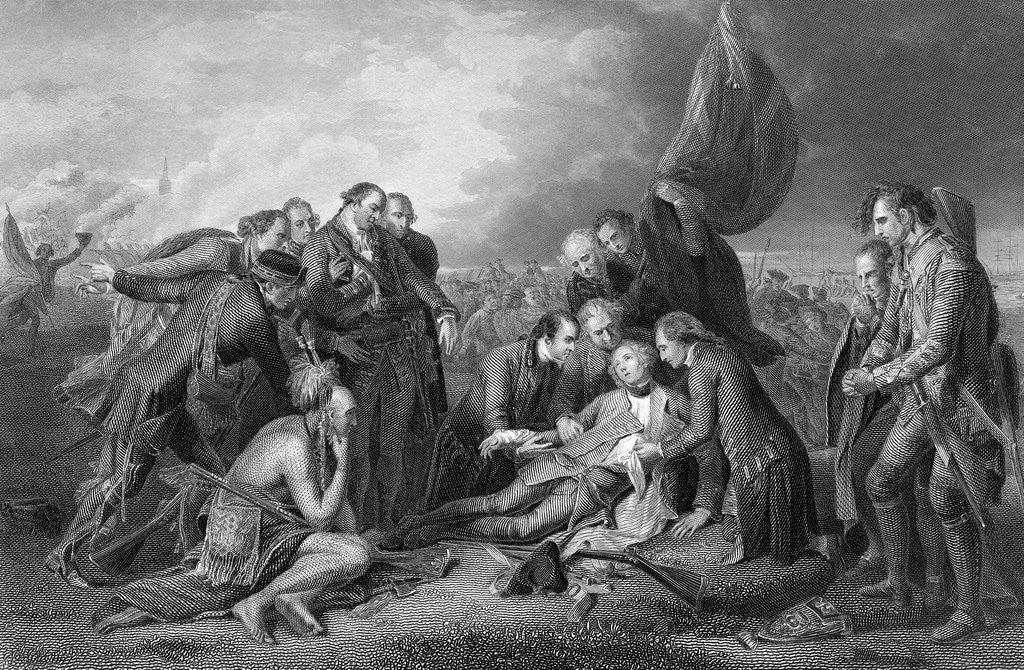 Detail of General James Wolfe Dying with Soldiers Surrounding Him by Corbis