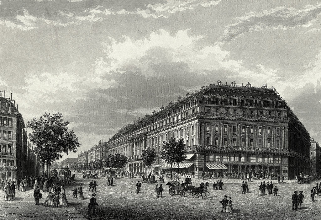 Detail of Engraving of Grand Hotel in Paris by Anonymous
