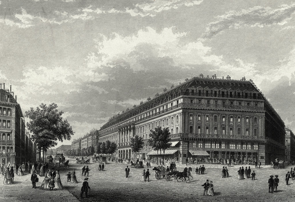 Detail of Engraving of Grand Hotel in Paris by Corbis