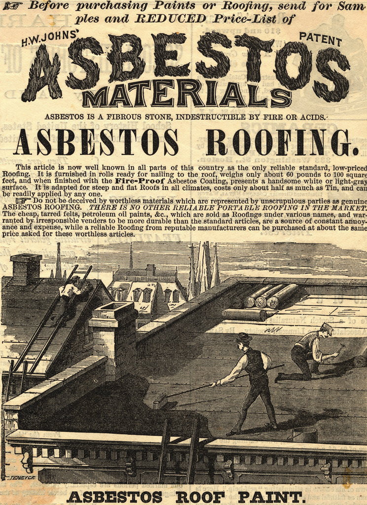 Detail of Advertisement for Asbestos Roof Paint by Anonymous