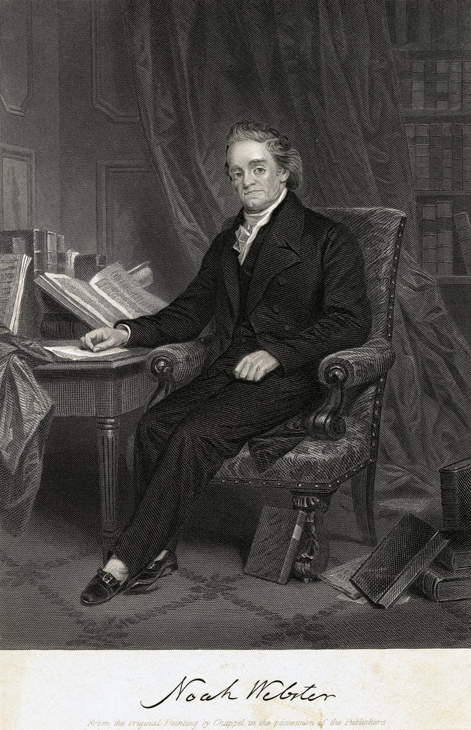 Detail of Engraving of Noah Webster by Chappel Johnson