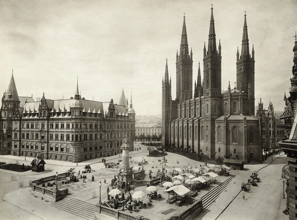 Detail of Marketplace in Wiesbaden in Germany by Anonymous