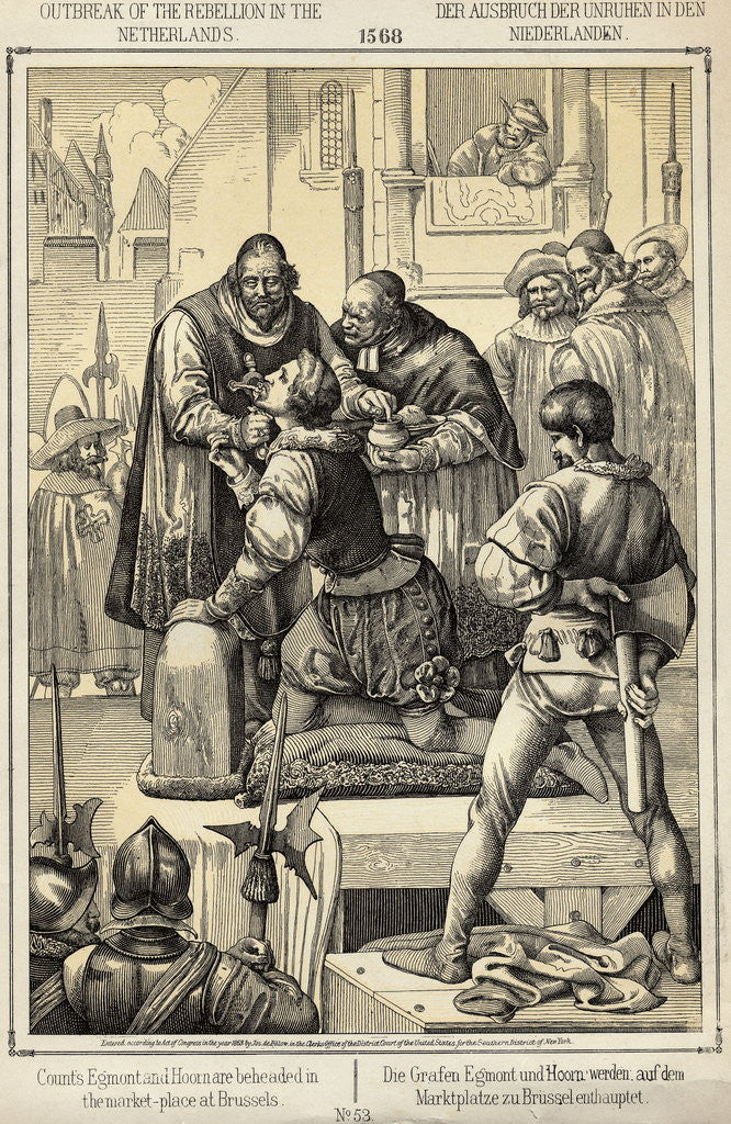 Detail of Counts Egmont and Hoornare Preparing for Beheading in Brussels Marketplace by Anonymous