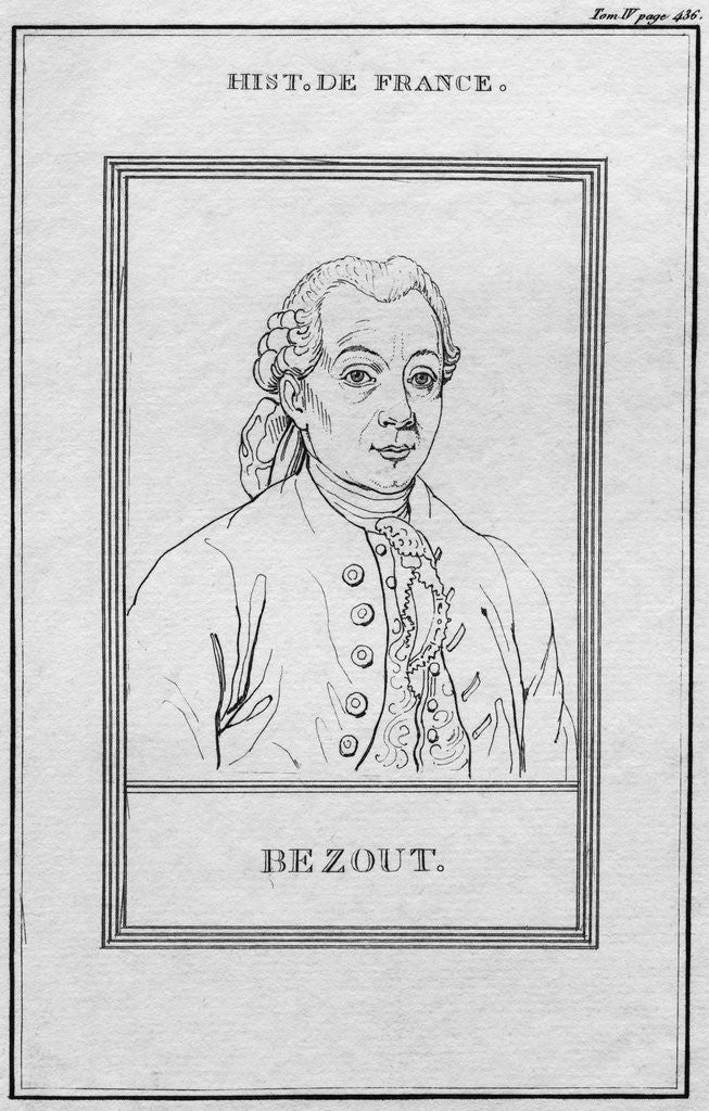 Detail of Portrait of Etienne Bezout by Anonymous