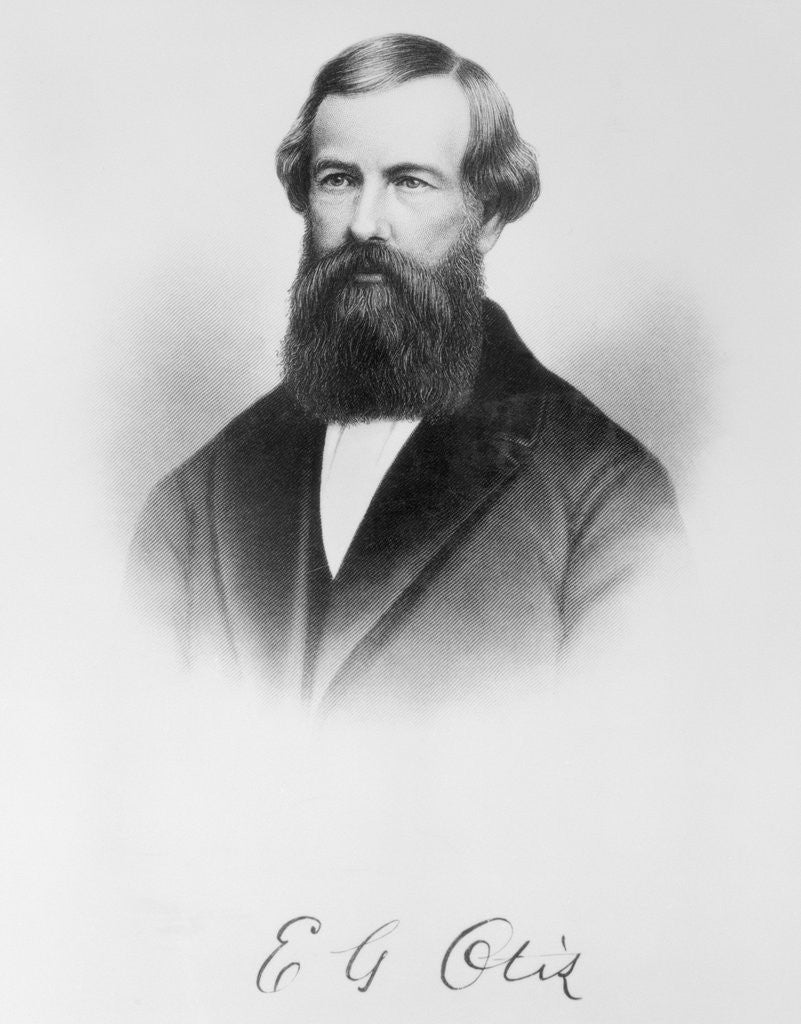 Detail of Early Portrait of Passenger Elevator Inventor E. G. Otis by Anonymous