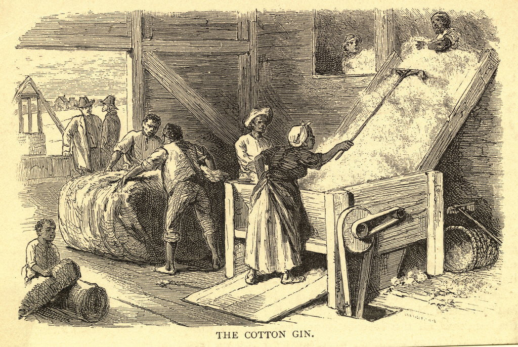 Detail of Early Illustration of the Cotton Gin by Anonymous