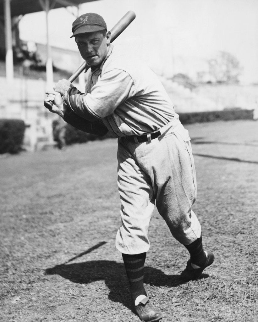 Detail of Baseball Player Bill Terry in Batting Stance by Anonymous