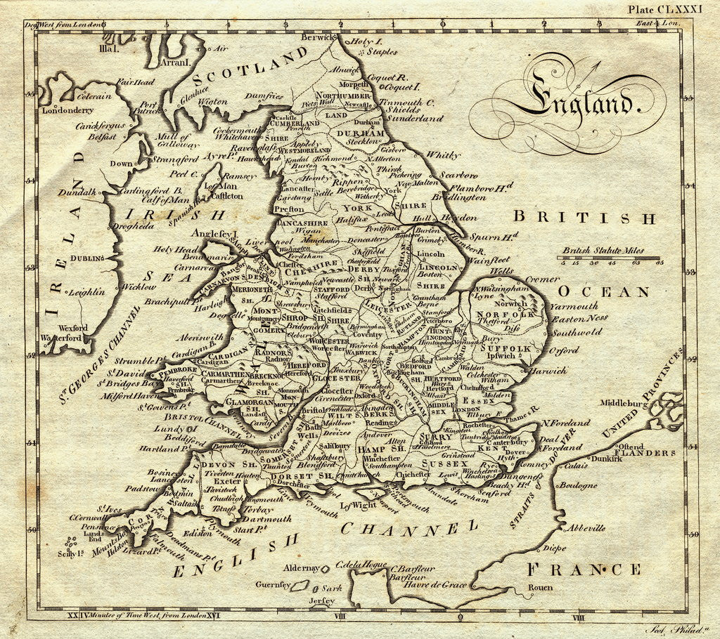Detail of Map of England by Anonymous