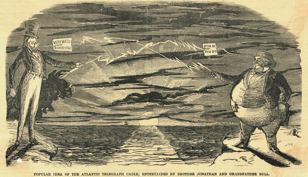 Detail of Illustration Depicting Idea of Telegraph Communication by Anonymous