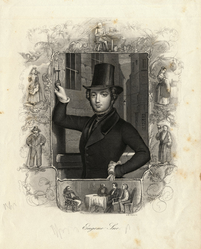 Detail of Portrait of Eugene Sue by Anonymous