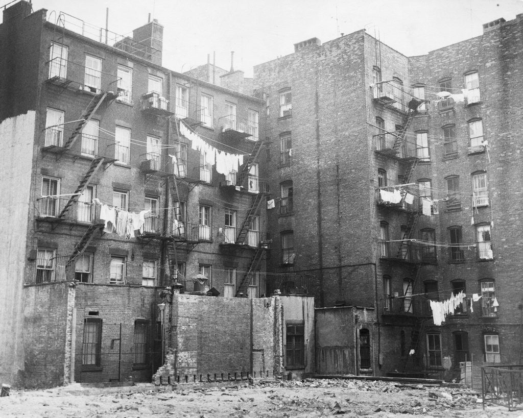 Detail of East Side Tenement Apartment Buildings by Corbis