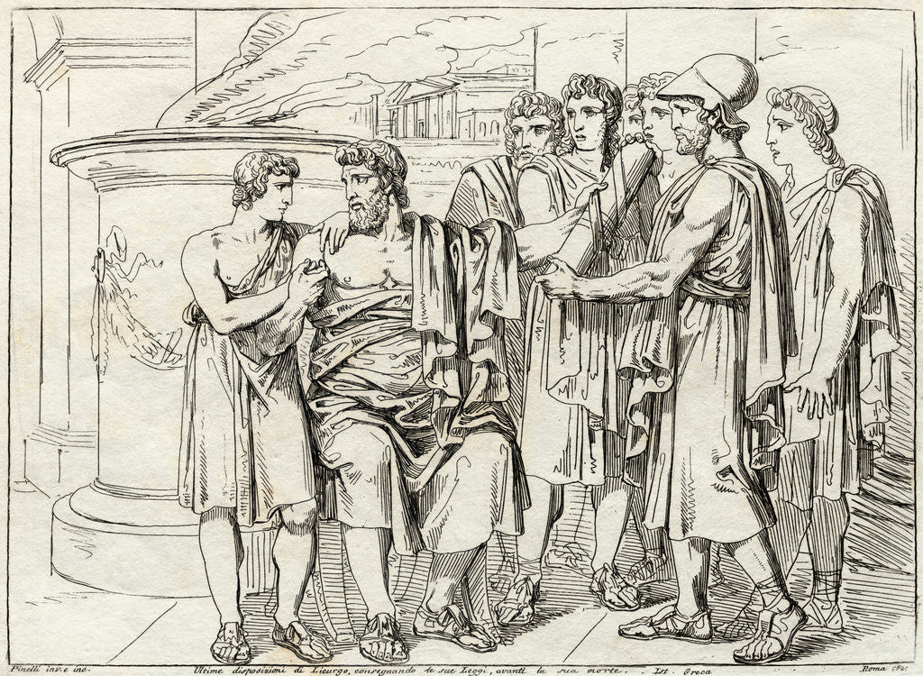 Detail of Lycurgus Passing on Laws by Anonymous