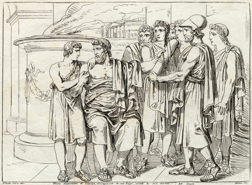 Detail of Lycurgus Passing on Laws by Corbis