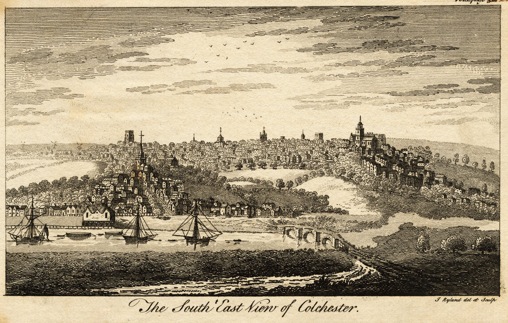 Detail of Illustrated South East View of Colchester by Anonymous