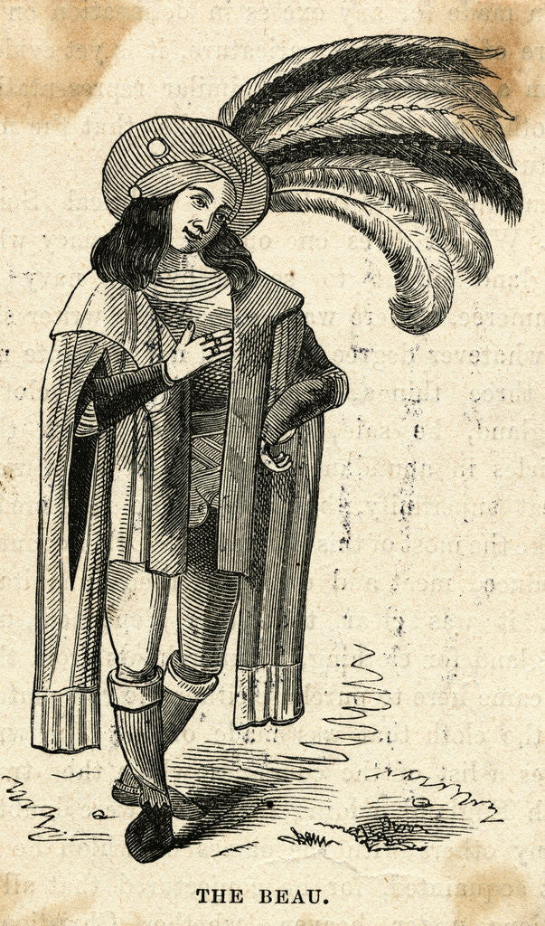 Detail of Man Standing in Medieval Garb by Anonymous