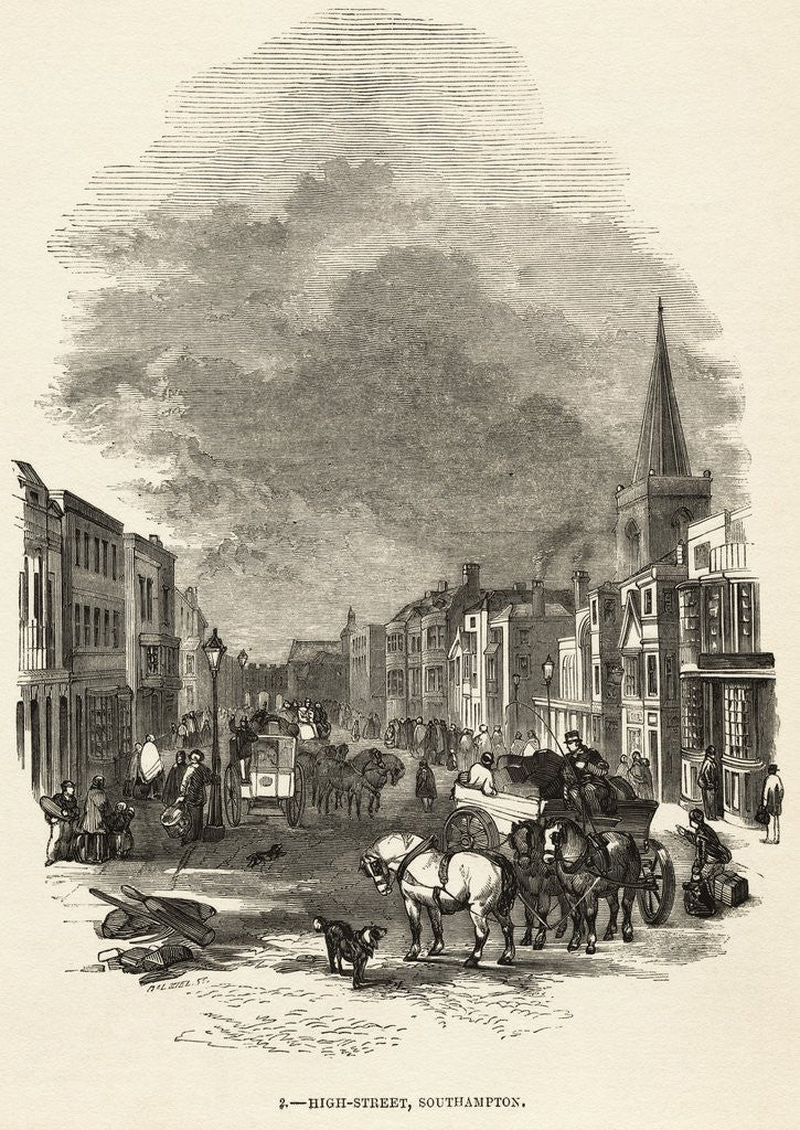 Detail of View of High Street in Southampton by Anonymous
