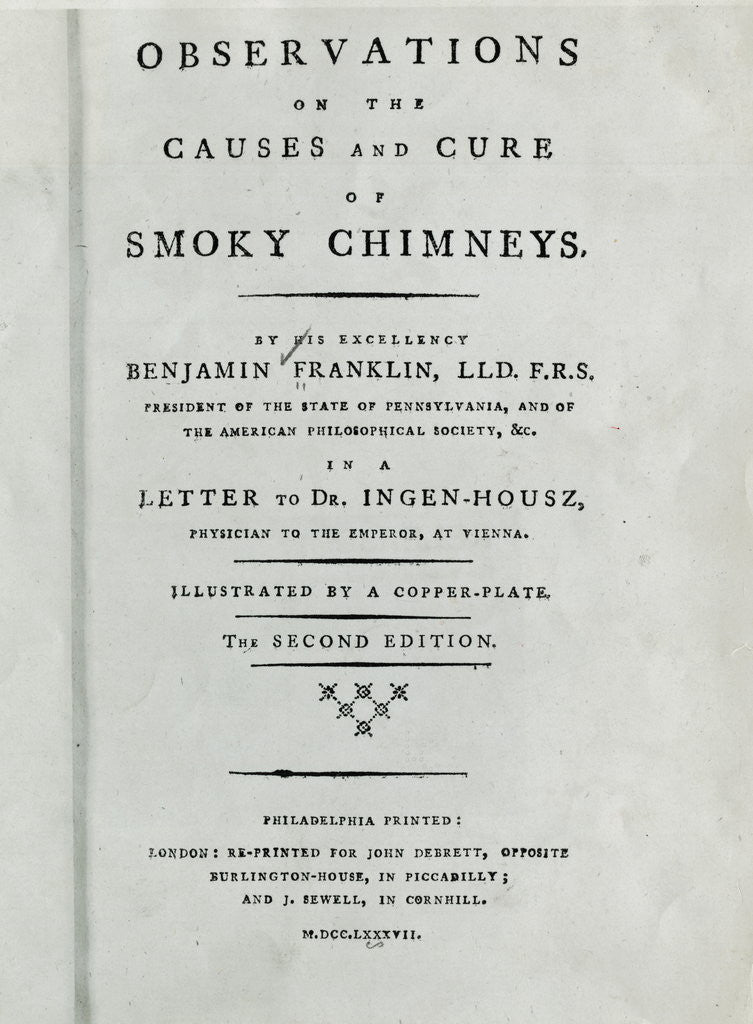 Detail of Title Page from Book by Benjamin Franklin