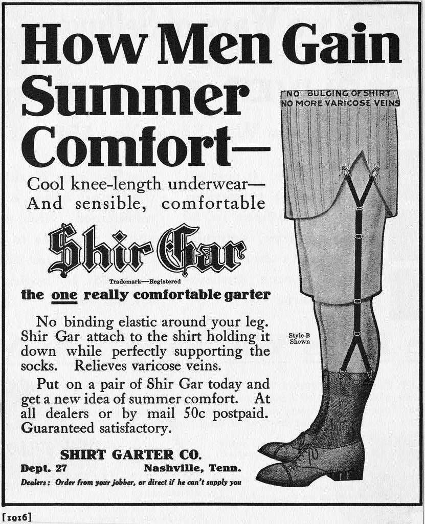 Detail of Advertisement for Men's Garters by Anonymous
