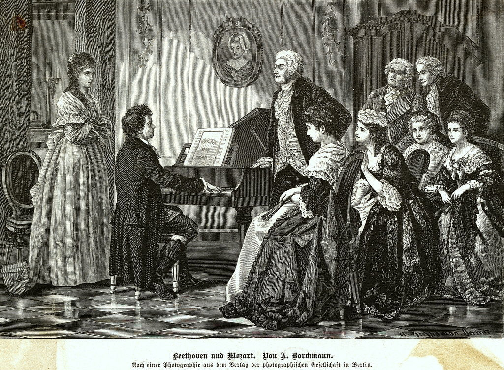 Detail of Illustration of Mozart and Beethoven by Anonymous