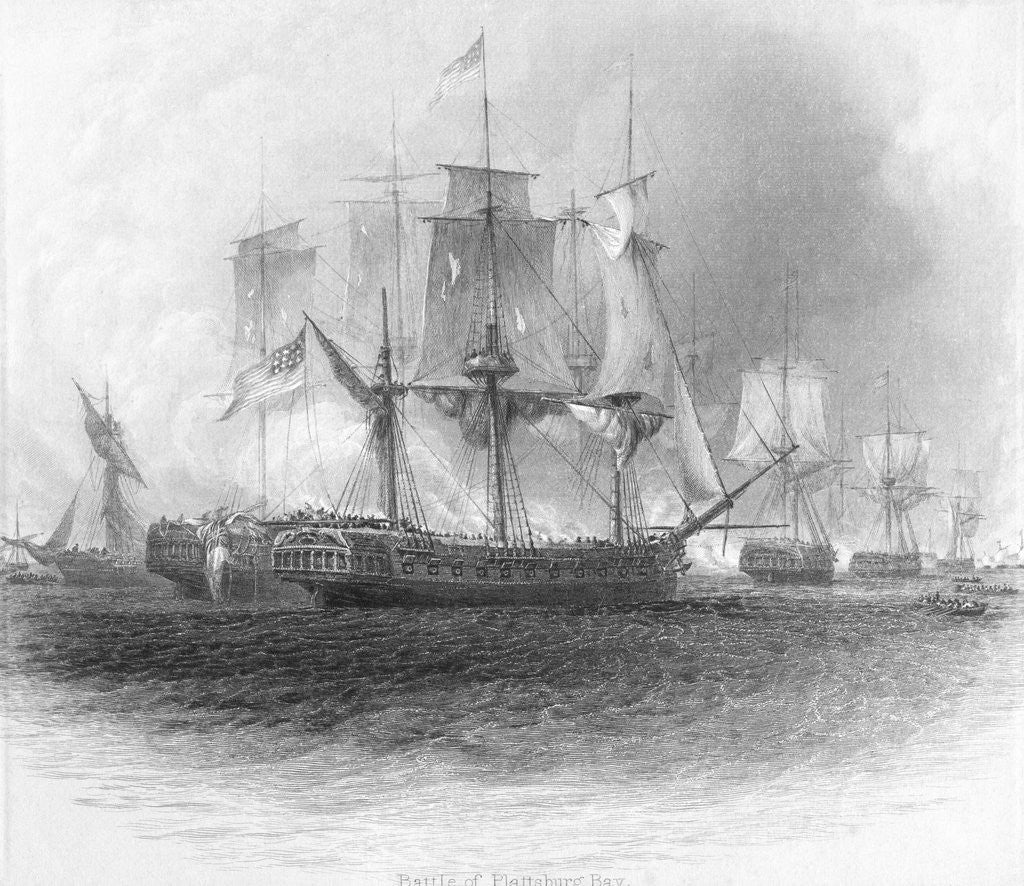 Detail of War Torn Ships of Plattsburg Bay by Anonymous