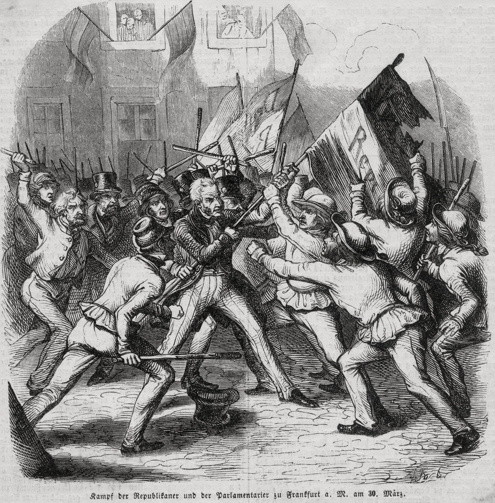 Detail of Illustration of Struggle Between Parliament and Revolutionists by Anonymous
