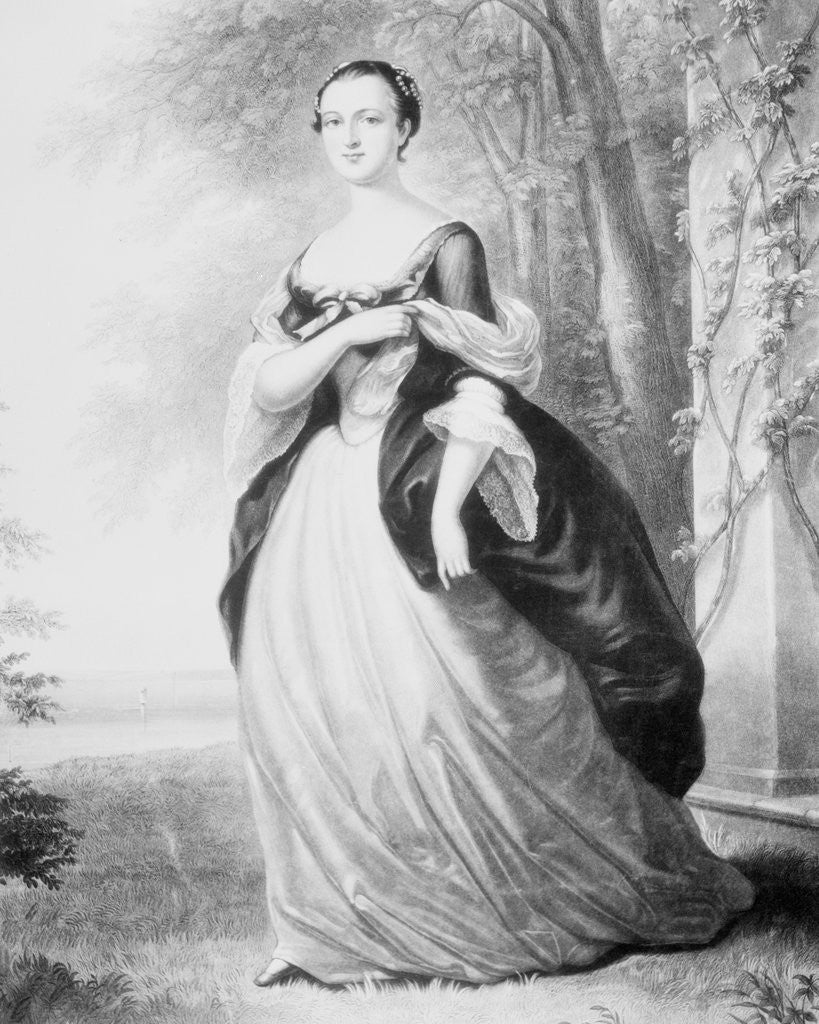 Detail of Portrait of Martha Washington by Anonymous