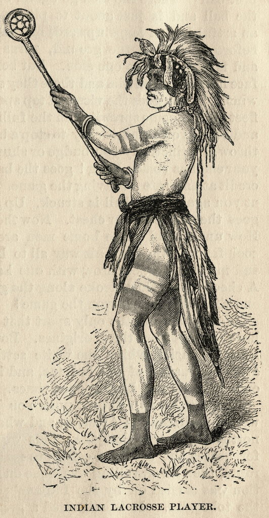 Detail of Indian Lacrosse Player by Anonymous
