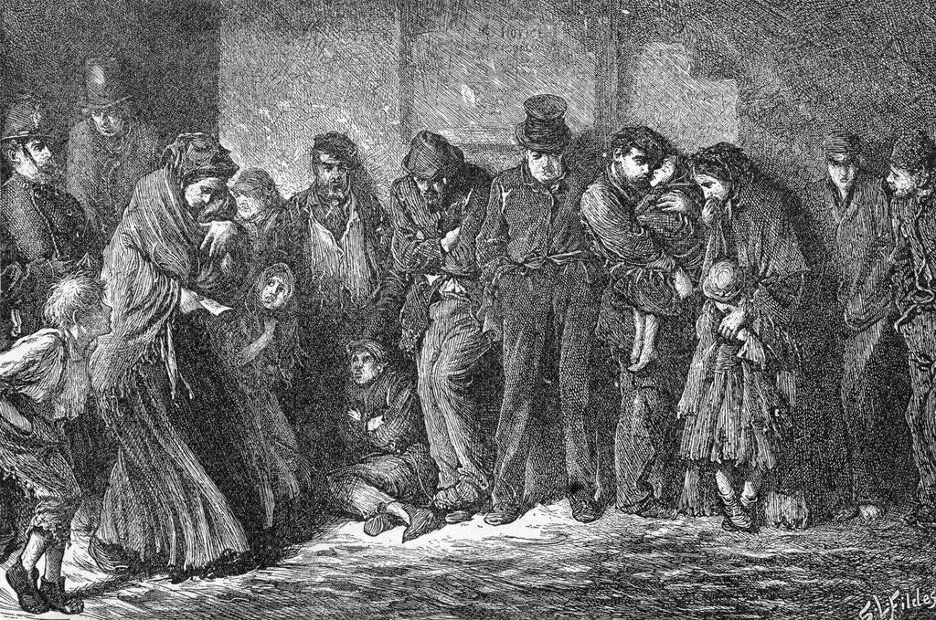Detail of Homeless People Huddling Together by Anonymous
