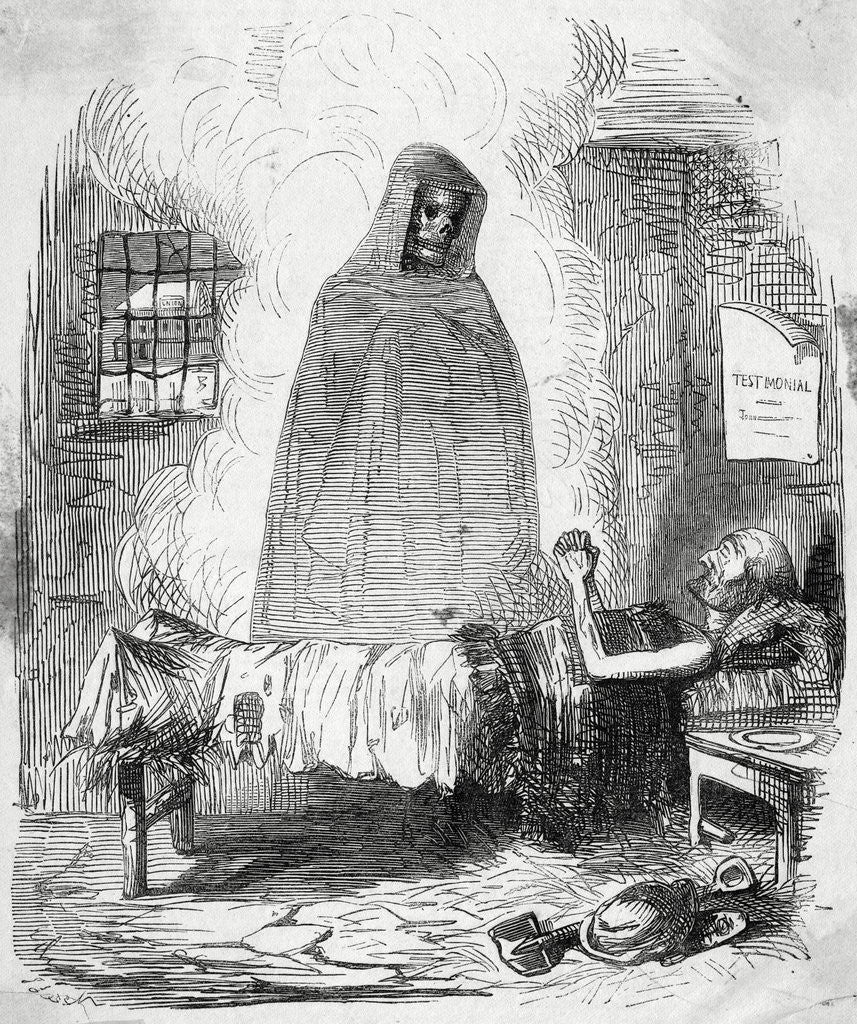 Detail of Grim Reaper at Man's Bedside by Anonymous