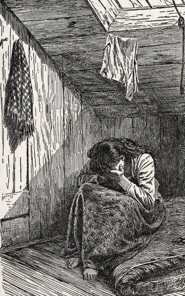 Detail of Young Woman Crying by Anonymous