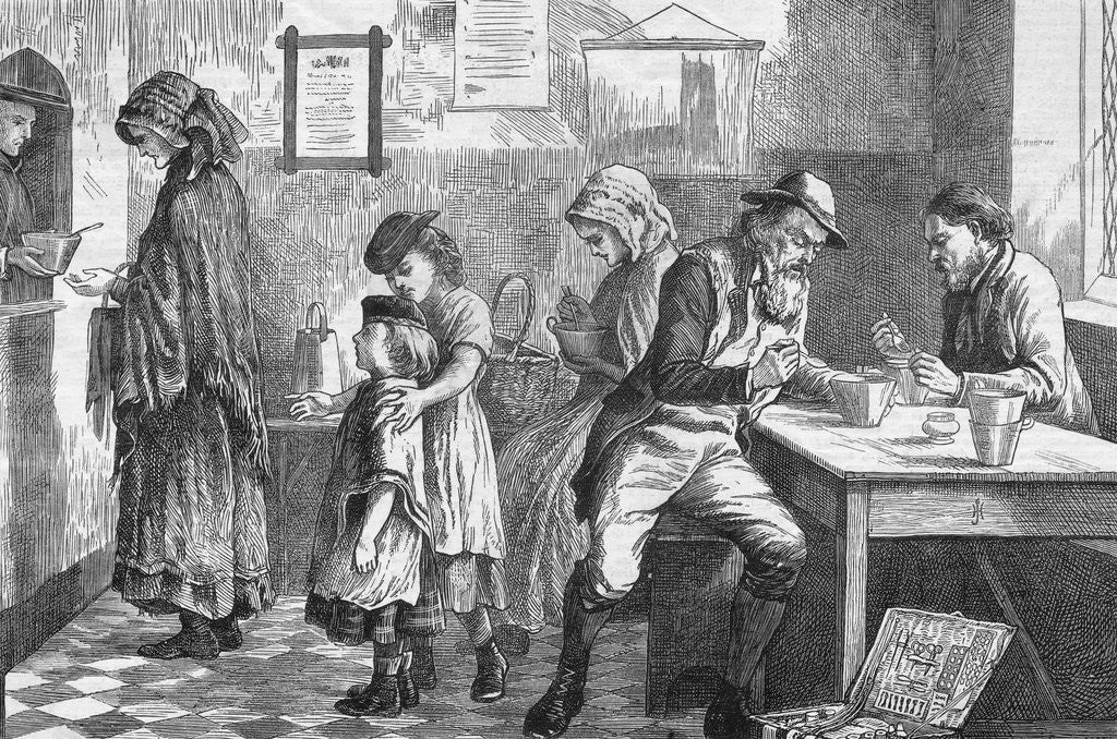 Detail of Poor Receiving Soup in Almshouse by Anonymous
