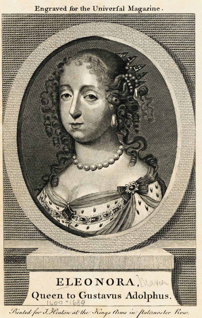 Detail of Sweden's Queen Eleonora by Anonymous