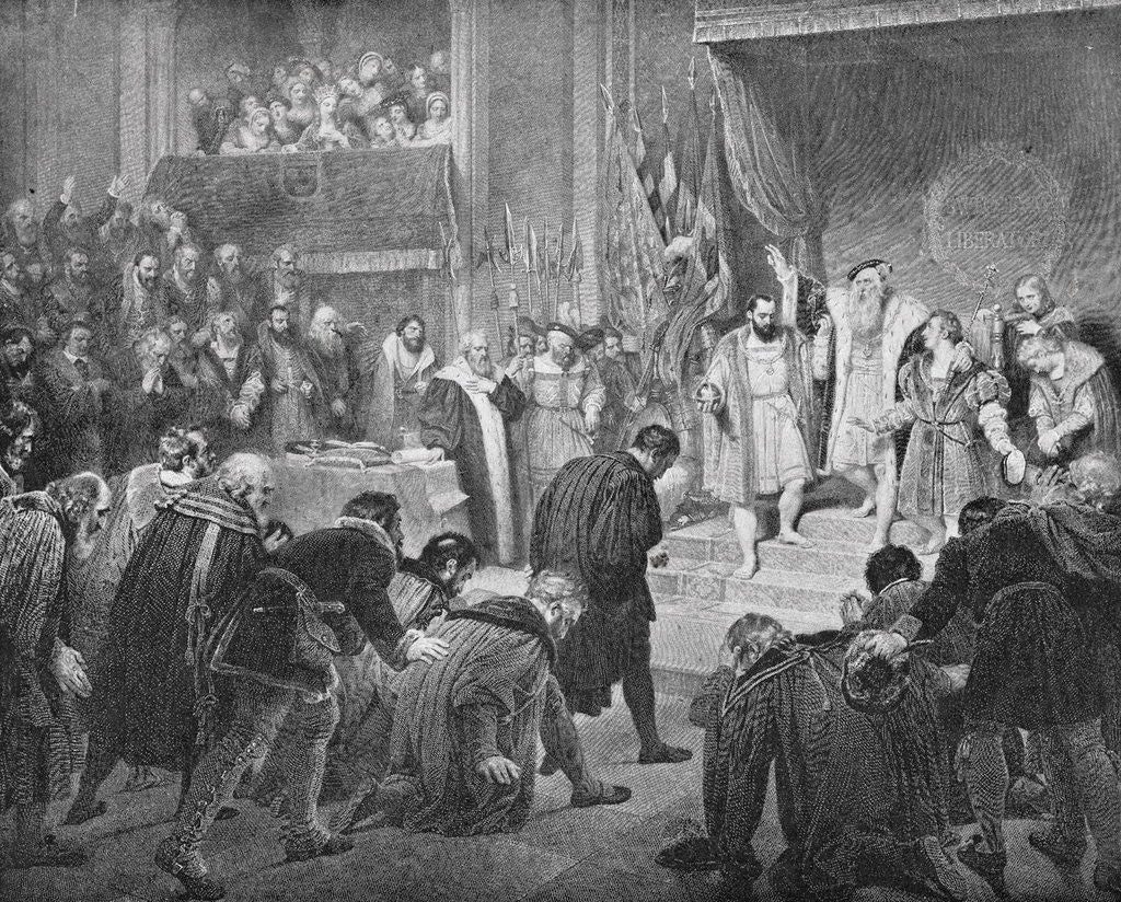 Detail of Abdication of Sweden's Gustavas I Vasa by Anonymous