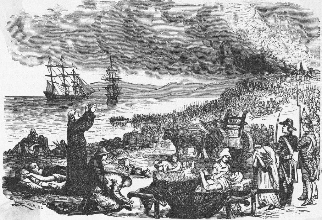 Detail of Exile of the Acadians from Grand Pre by Alfred Sandham