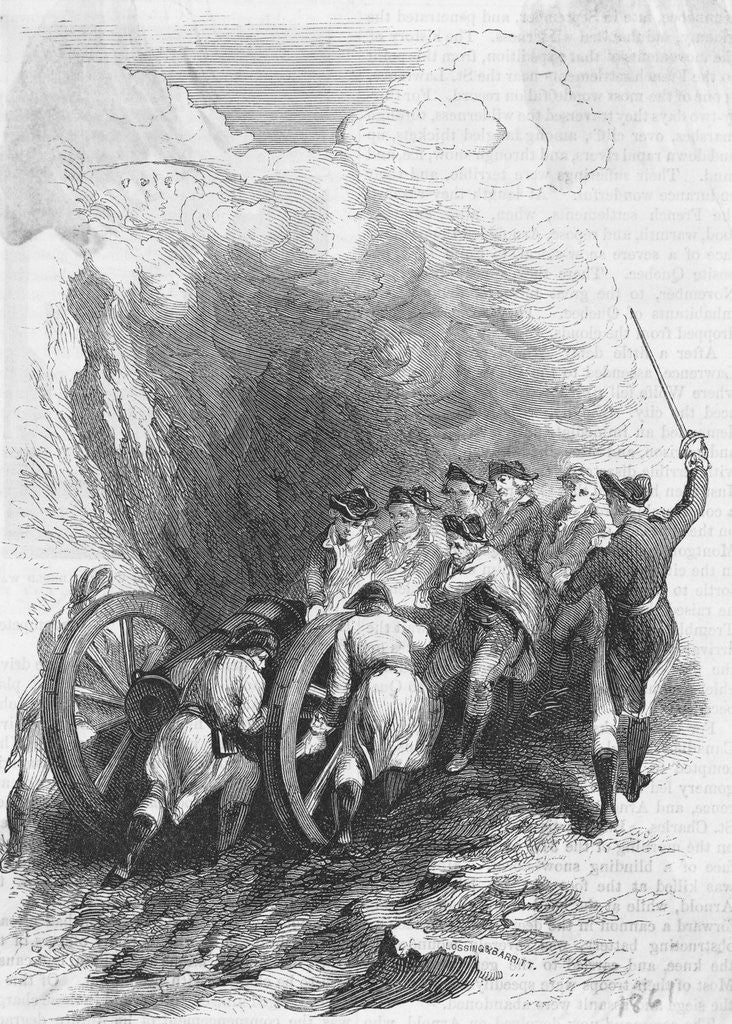 Detail of 19th Century Troops Hauling a Cannon by Anonymous