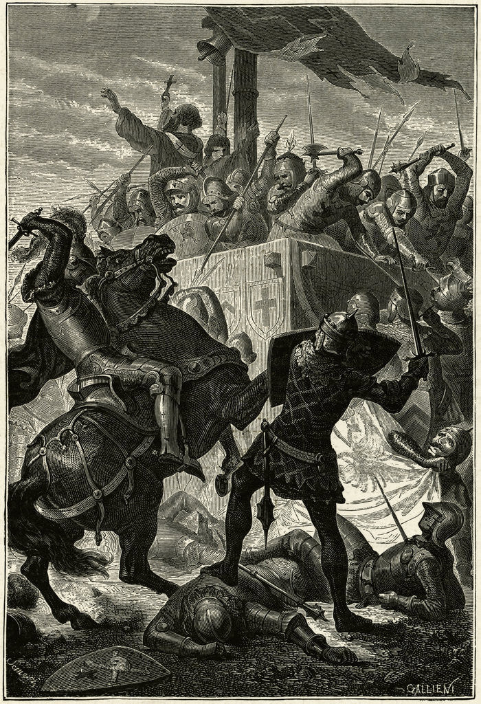 Detail of German Knights Fighting Italian Soldiers by Corbis