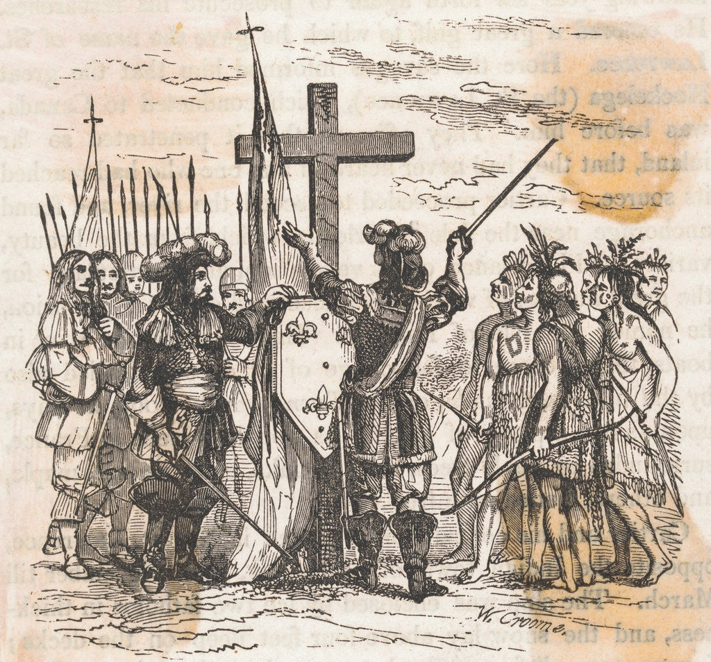Detail of Depiction of Jacques Cartier Conquering New France by Anonymous