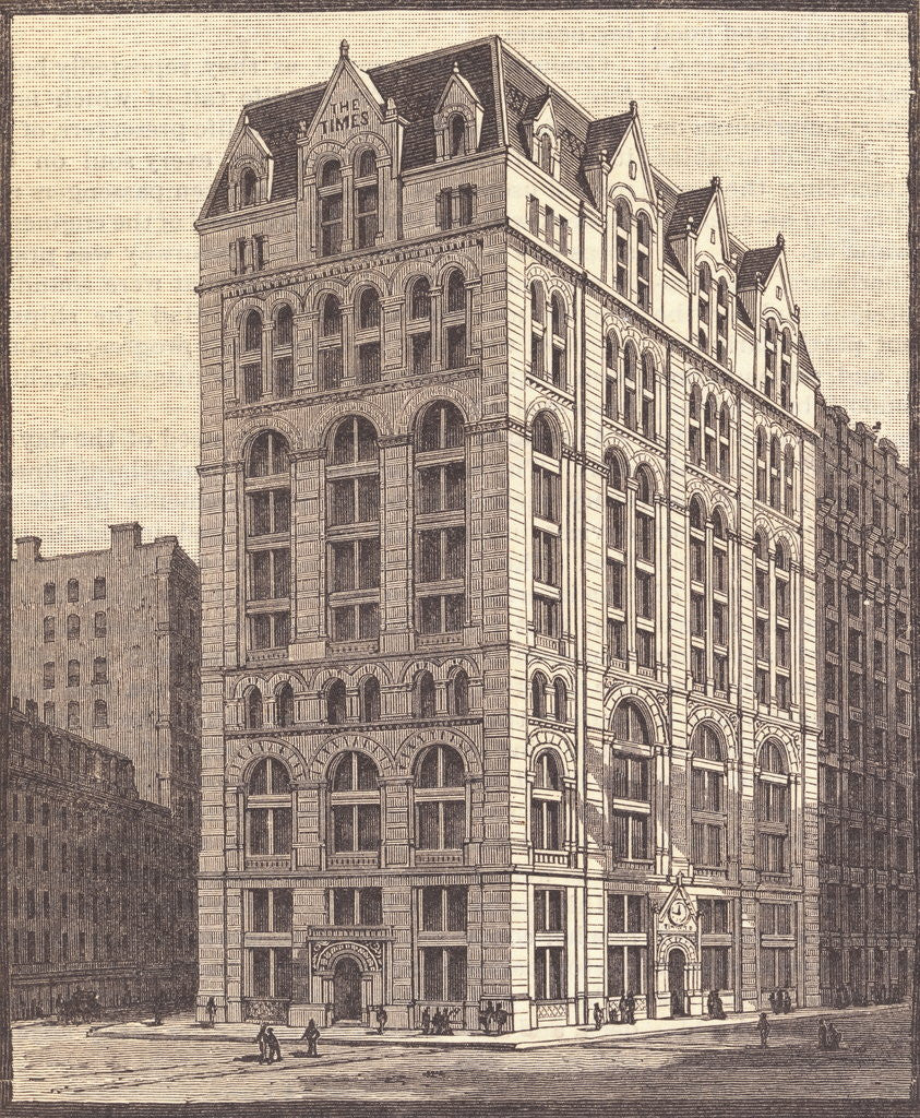 Detail of New York Times Building on Park Row by Anonymous