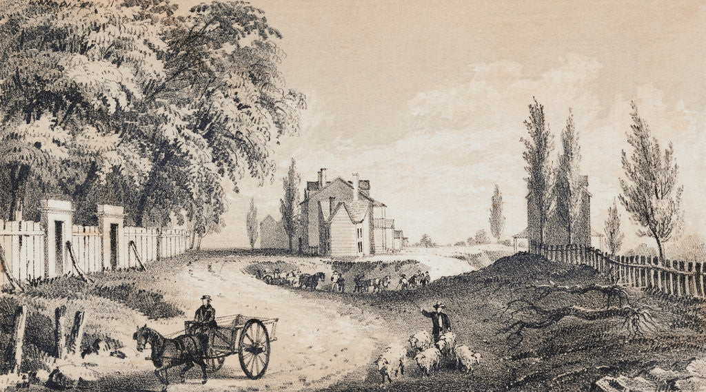 Detail of Bowery and Broadway Circa 1831 by Anonymous