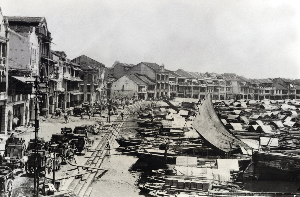 Detail of Loading Lighters in Singapore Straits Settlements by Anonymous