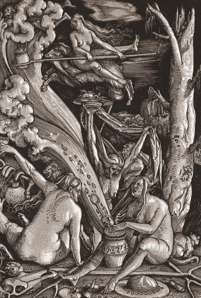 Detail of Witches Conjuring Spells by Anonymous