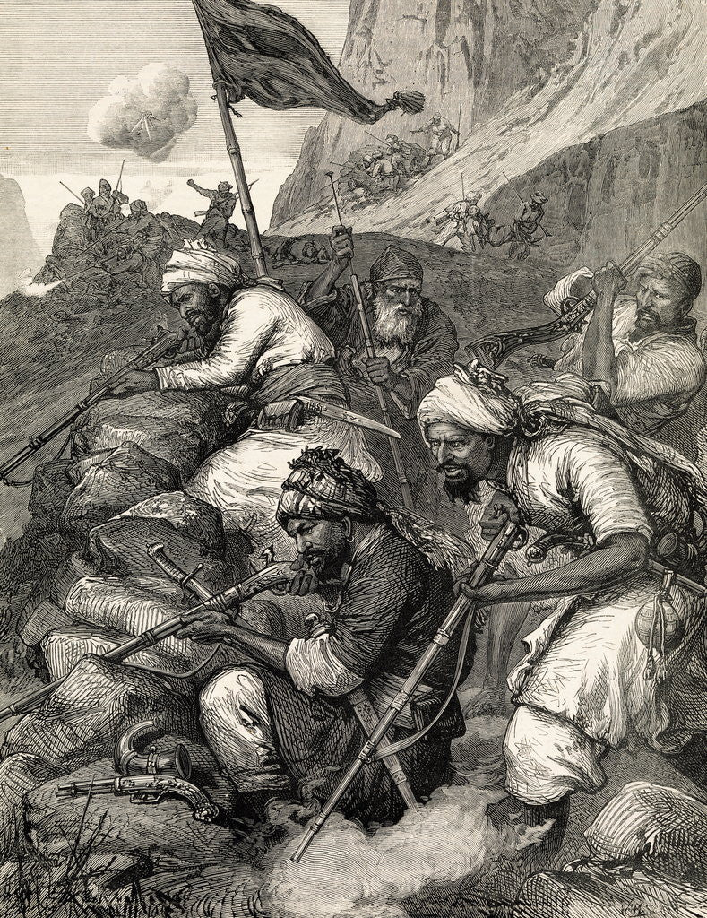 Detail of Arab Soldiers Fighting from Hillside by Anonymous