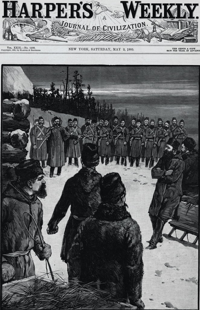 Detail of Louis Riel Speaking to Followers Outdoors by Anonymous